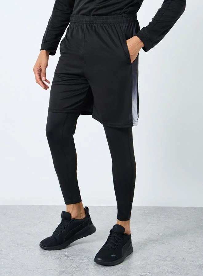 Styli Active Pack of 3 - Reflective Print T-Shirt, Shorts and Track Pants