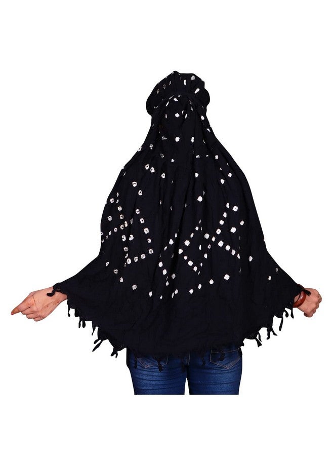 eloska world eloska world Pure Cotton Bandhani Printed Scarf for Women & Girls | Scarf with Head Cover | Scarves |Bandana| Hijab | Dupatta Protection from Sunlight, Dust Usable for Scooty, Bike,. - Image 3
