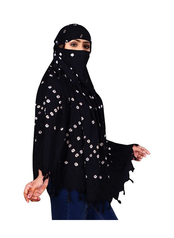 eloska world eloska world Pure Cotton Bandhani Printed Scarf for Women & Girls | Scarf with Head Cover | Scarves |Bandana| Hijab | Dupatta Protection from Sunlight, Dust Usable for Scooty, Bike,. - Image 2