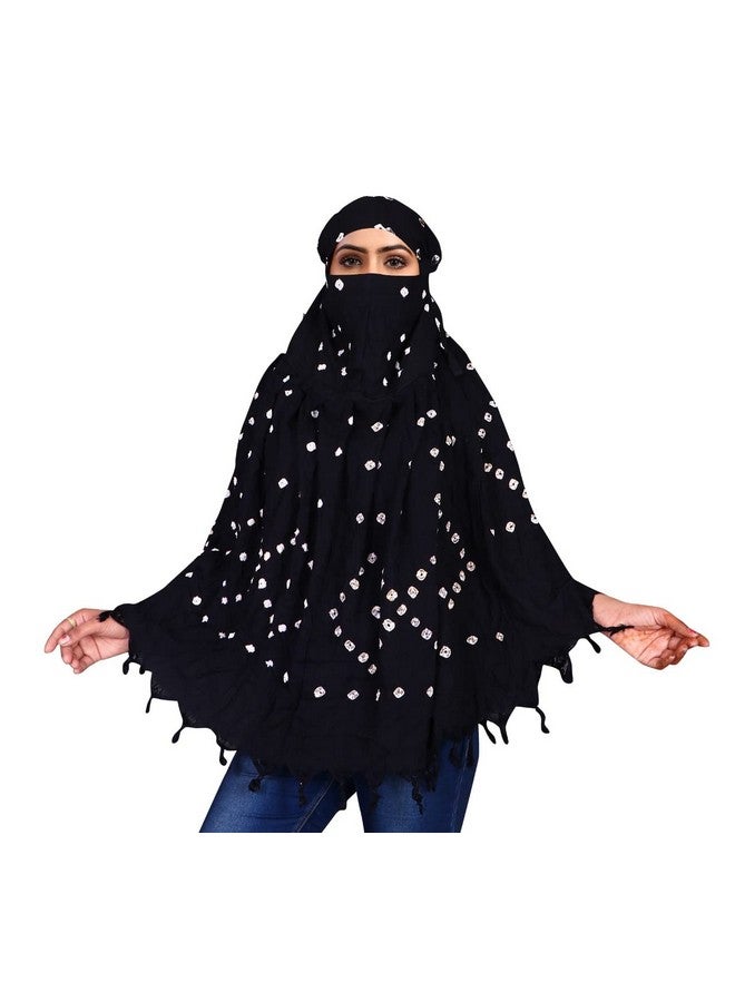 eloska world eloska world Pure Cotton Bandhani Printed Scarf for Women & Girls | Scarf with Head Cover | Scarves |Bandana| Hijab | Dupatta Protection from Sunlight, Dust Usable for Scooty, Bike,. - Image 1