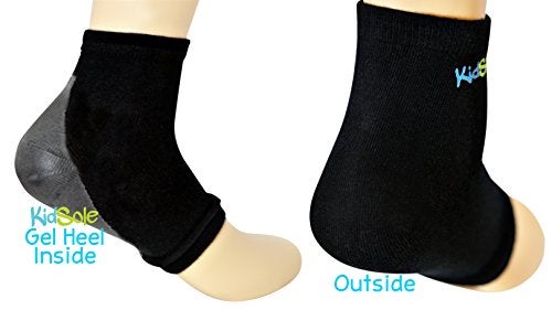 KidSole RX Gel Sports Sock for Kids with Heel Sensitivity from Severs Disease, Plantar Fasciitis. US Kid's Sizes 2-7 (Black) - Image 5