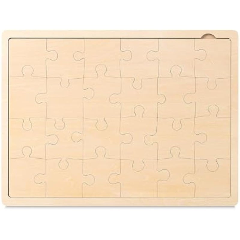 مستر.بين - احجية خشبية فارغة، 24 قطعة، 11.8 انش × 8.8 انش، احجيات خشبية فارغة للرسم عليها - Image 1