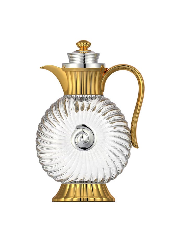 REEM Glass Water/Juice Jug 1.8 Liter Clear/Gold/Silver