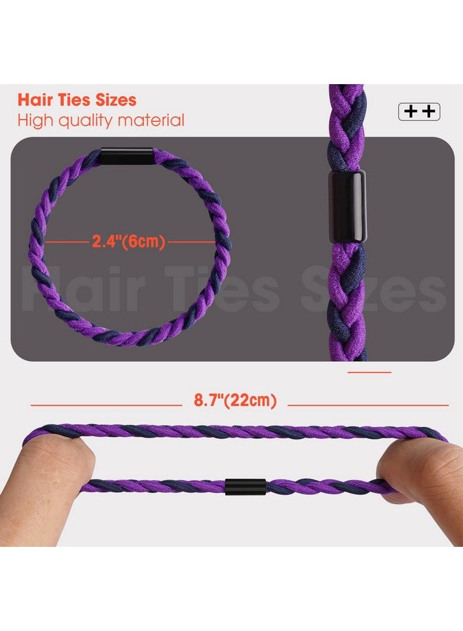 EasYoung 10Pcs Braided Mens Hair Ties For Guys For Buns Curly Thick Dense Hair Elastic Hair Ties For Men & Women No Crease Hair Coils Hair Ties Men With Long Hair - Image 4