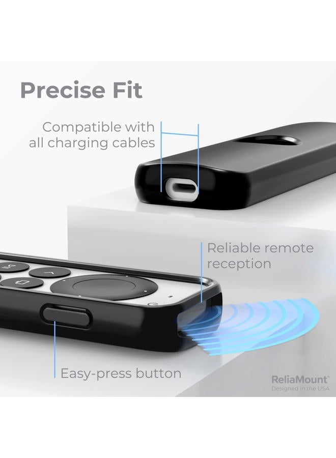 ReliaMount Case for Apple TV Remotes – Premium Drop Protection and Comfortable to Hold – Designed in USA (Premium Black with Soft Microfiber Lining) - Image 4