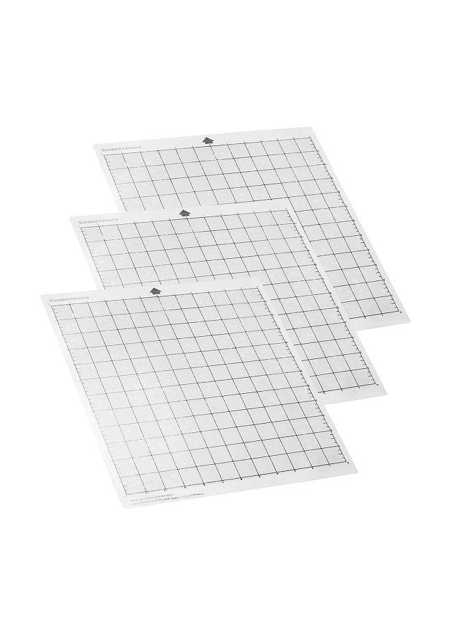Bisofice - Cutting Machine Special Pad 12 Inch Measuring Grid Replacement Transparent PP Material Adhesive Mat With Clear Film Cover for Silhouette Cameo Plotter Machine 3PCS - Image 1