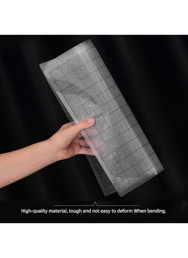 Bisofice - Cutting Machine Special Pad 12 Inch Measuring Grid Replacement Transparent PP Material Adhesive Mat With Clear Film Cover for Silhouette Cameo Plotter Machine 3PCS - Image 1