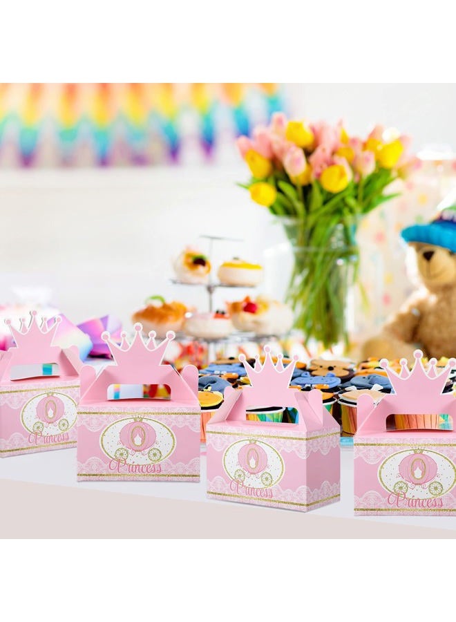 Outus 12 Pieces Little Princess Crown Treat Box Princess Decoration Supplies Favors Pink and Gold Princess Baby Shower or Birthday Girl Party Boxes - Image 5