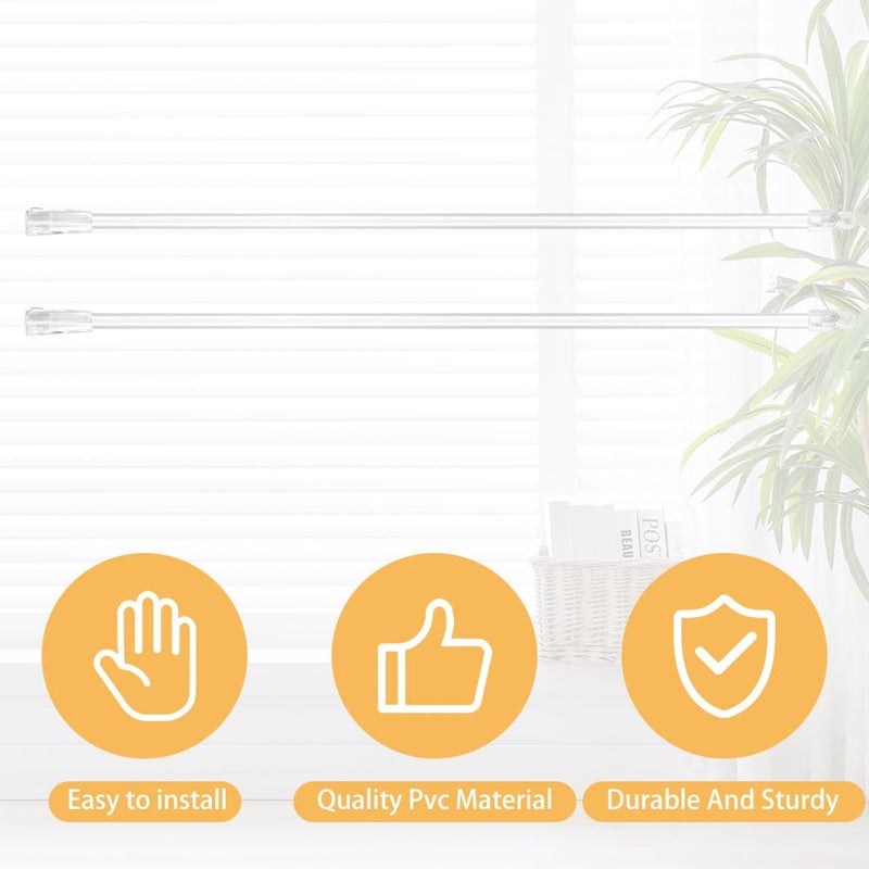 AOOCEEPAW 17 Inches 2 Pieces Blind Wand, Vertical Replacement Parts, Tilt Replacement, Clear Rod with Hook and Grip, Plastic Opener, Long Window Stick Tilt Rod - Image 3
