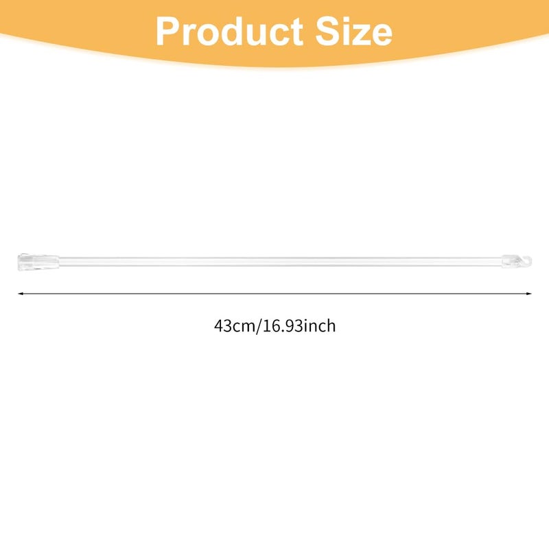 AOOCEEPAW 17 Inches 2 Pieces Blind Wand, Vertical Replacement Parts, Tilt Replacement, Clear Rod with Hook and Grip, Plastic Opener, Long Window Stick Tilt Rod - Image 2