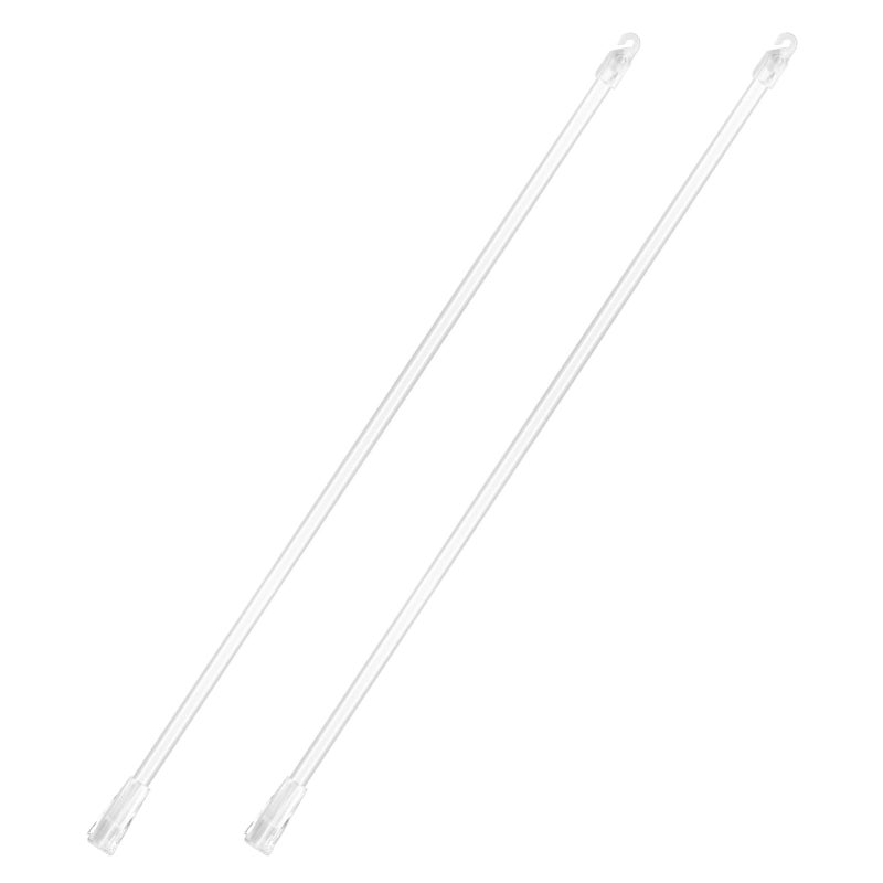 AOOCEEPAW 17 Inches 2 Pieces Blind Wand, Vertical Replacement Parts, Tilt Replacement, Clear Rod with Hook and Grip, Plastic Opener, Long Window Stick Tilt Rod - Image 1