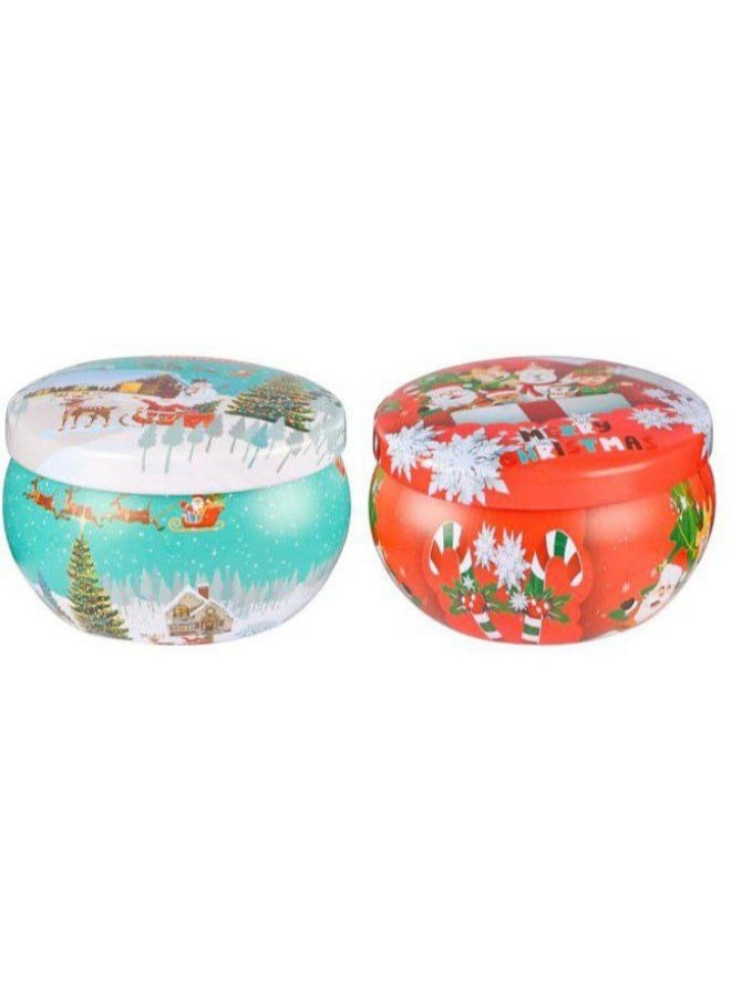 شمعتان معطرتان لعيد الميلاد، هدايا عيد الميلاد، 2.5 أونصة، شموع عيد الميلاد، شموع شمع الصويا، مجموعة عيد الميلاد المعطرة، شموع معطرة هدايا صغيرة للنساء والرجال والأصدقاء  (متعددة الأشكال والملونة) - Image 2