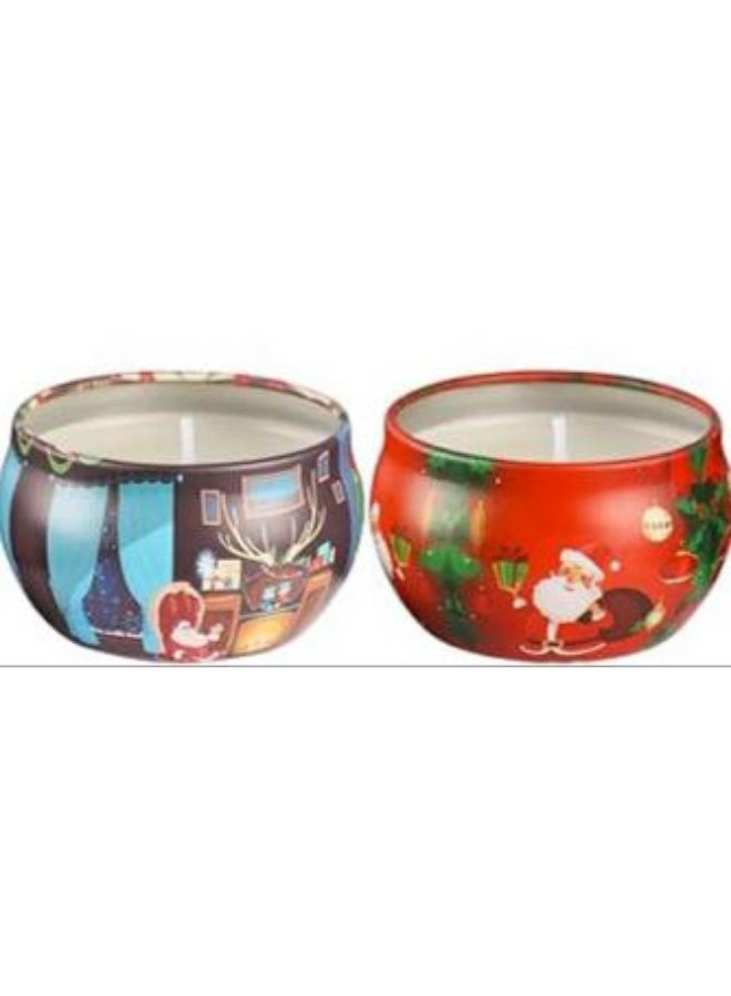 شمعتان معطرتان لعيد الميلاد، هدايا عيد الميلاد، 2.5 أونصة، شموع عيد الميلاد، شموع شمع الصويا، مجموعة عيد الميلاد المعطرة، شموع معطرة هدايا صغيرة للنساء والرجال والأصدقاء  (متعددة الأشكال والملونة) - Image 3