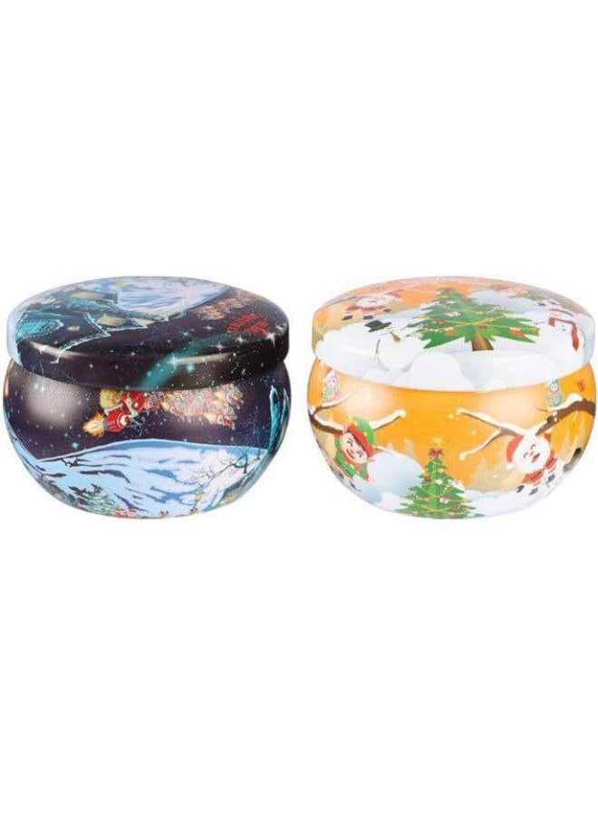 شمعتان معطرتان لعيد الميلاد، هدايا عيد الميلاد، 2.5 أونصة، شموع عيد الميلاد، شموع شمع الصويا، مجموعة عيد الميلاد المعطرة، شموع معطرة هدايا صغيرة للنساء والرجال والأصدقاء  (متعددة الأشكال والملونة) - Image 4