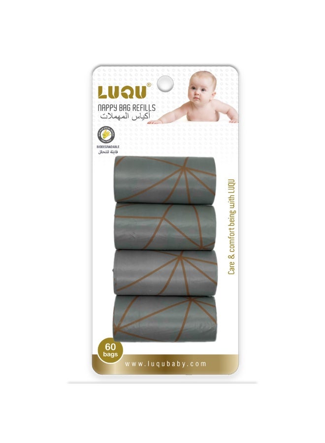 LuQu Bag Dispenser Refills (6X60) and Dispenser, Aloe Vera & Vitamin E, 4x60, Water Wet Wipes - Image 2