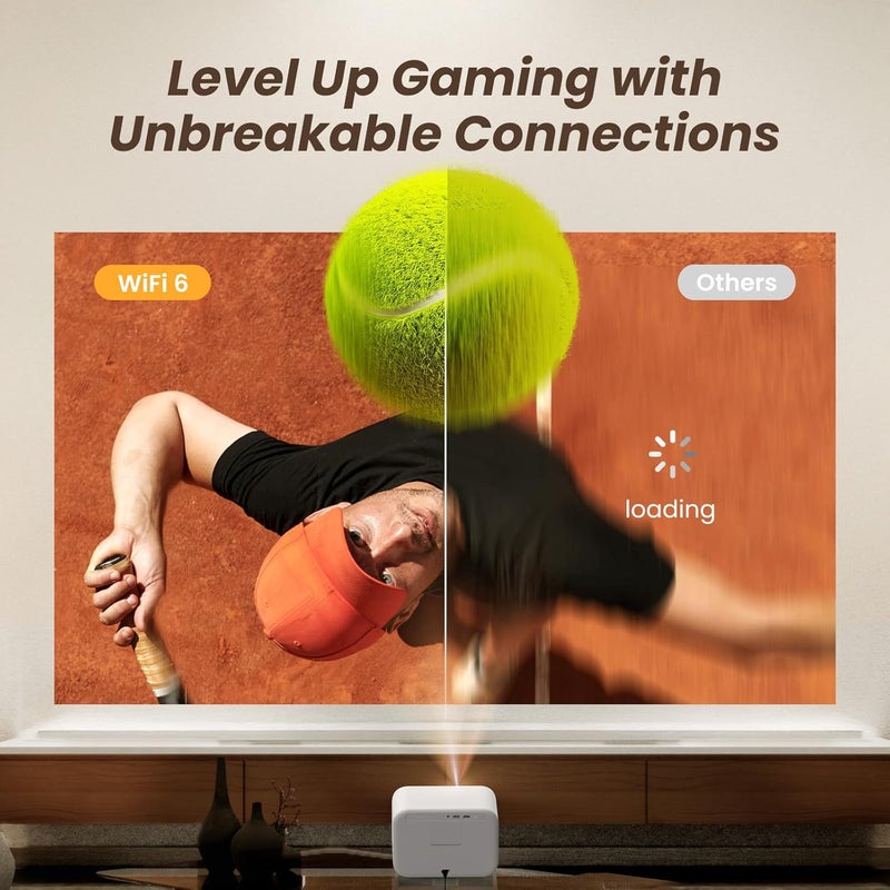 Yaber JBL 1080P FHD Sound, Mini WiFi 6 Bluetooth Projector [Auto Focus Fluid], Portable Outdoor Video Projector, Overhead Projector for iPhone/HDMI/USB/PS5 - Grey - Image 5