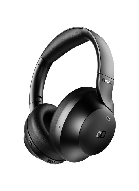 Headphone – Hybrid ANC Bluetooth Headphones with 3D Sound – 4 Mics – 55H Playtime – Fast Charging – Gaming Mode – Smart App – Foldable & Comfortable – Dual Connection – Bluetooth 5.4 - Black