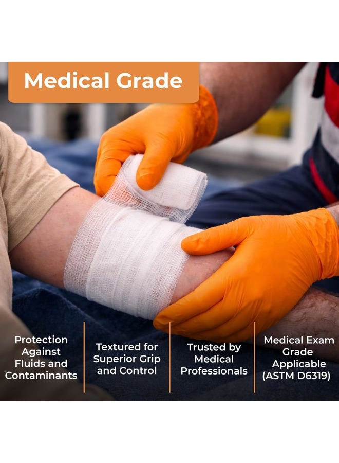 ASAP Orange Nitrile Powder Free Examination Gloves, Disposable, 4.5 mil, Orange (Box of 100) (Large) - Image 5