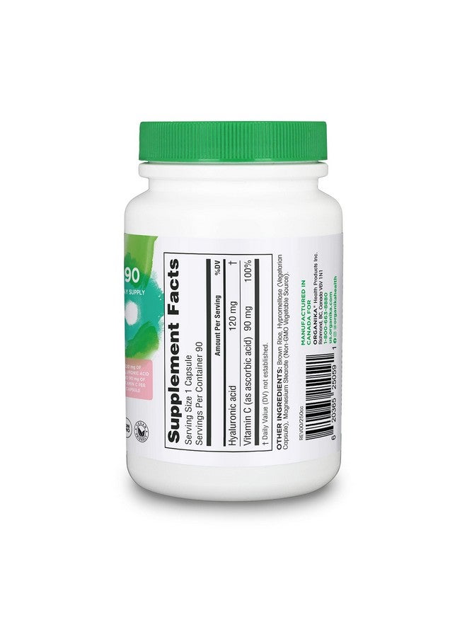 Organika Hyaluronic Acid With Vitamin C 120Mg Collagen Formation Joint Health Skin Hydration 90Vcaps - Image 4
