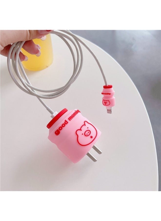 2024 Four-piece Charger Protective Cover For Apple 15 Fast Charging Protective Cover 18W/20W Charger-Specifications:55. Yilido (set Of Four) Big And Small Heads + 1.4m Wire Rope + Tie  - Image 1