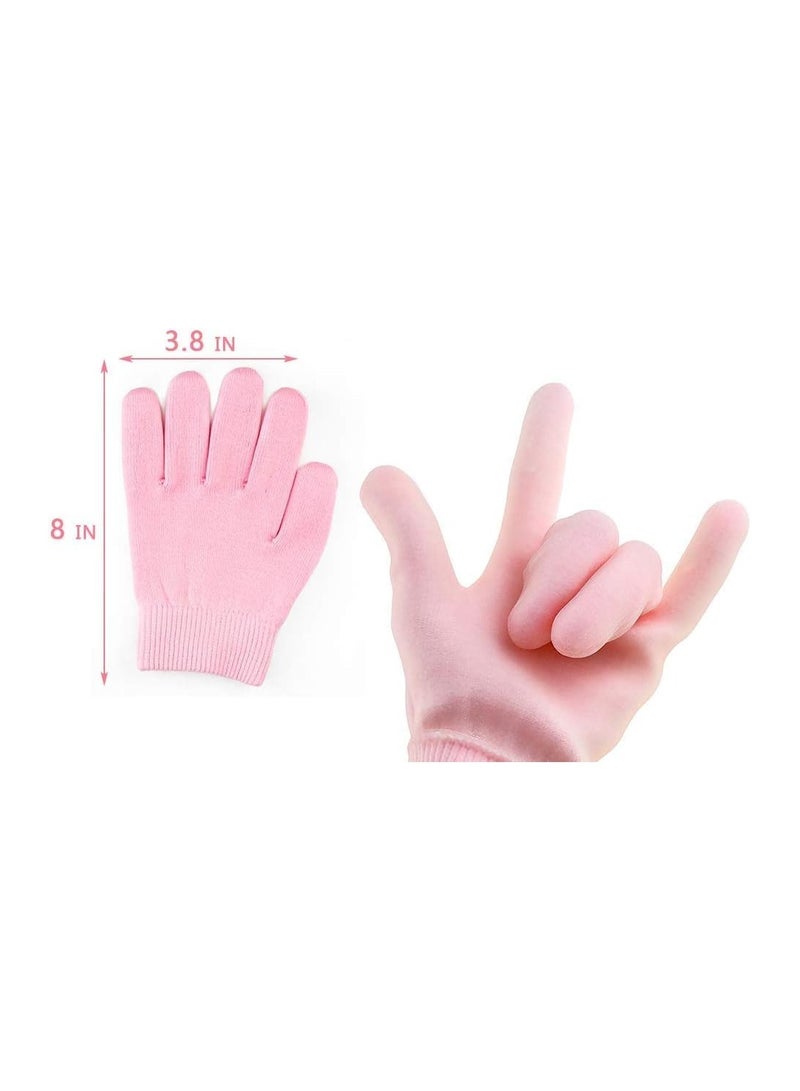 Pair Gel Spa Gloves Moisturizing Gloves for Dry Hand Treatments, Cotton Hand Lotion Gloves Night Moisture Gloves, Silicone Glove to Soften Dry Cracked Skin (Green) - Image 3