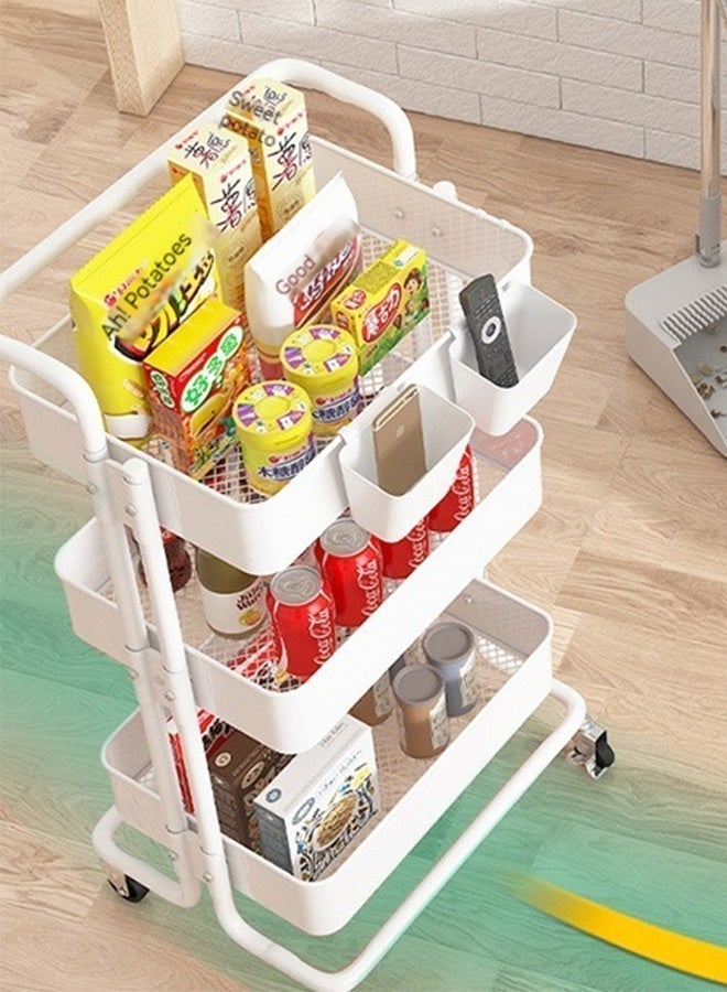 Bolivia's Movable Storage Rack Kitchen & Bathroom Multi-Tier Drainage Shelf Living Room & Bedroom Wheeled Storage Rack - Image 4