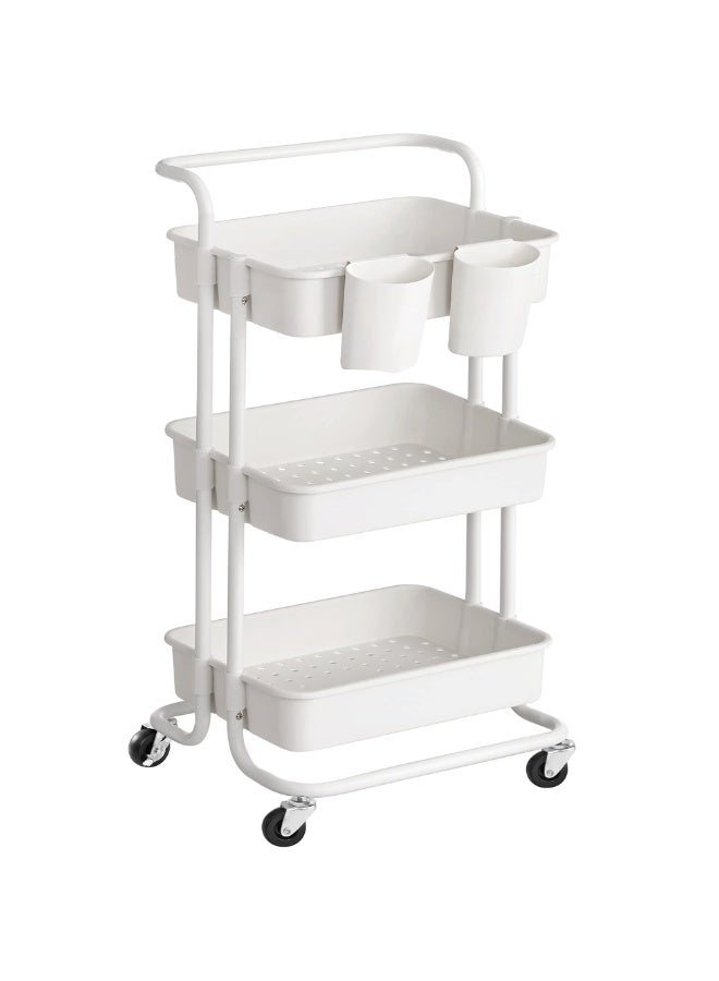 Bolivia's Movable Storage Rack Kitchen & Bathroom Multi-Tier Drainage Shelf Living Room & Bedroom Wheeled Storage Rack - Image 1