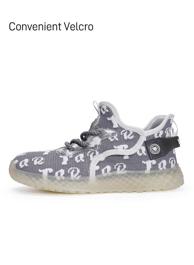 TARANIS Kids Minimalist Sneakers: Monochrome Gray Chic - Image 3