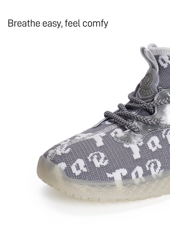 TARANIS Kids Minimalist Sneakers: Monochrome Gray Chic - Image 2