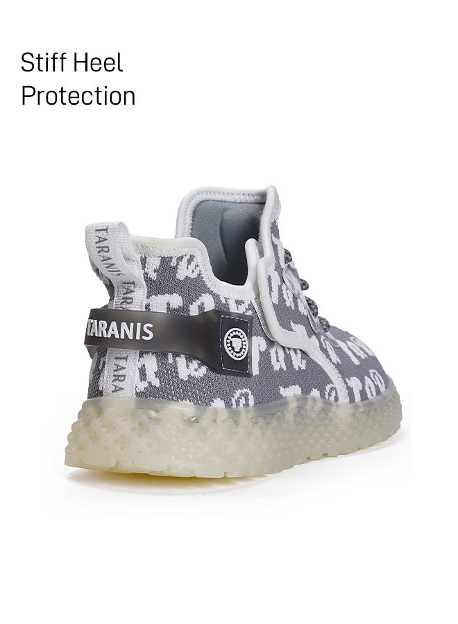 TARANIS Kids Minimalist Sneakers: Monochrome Gray Chic - Image 5