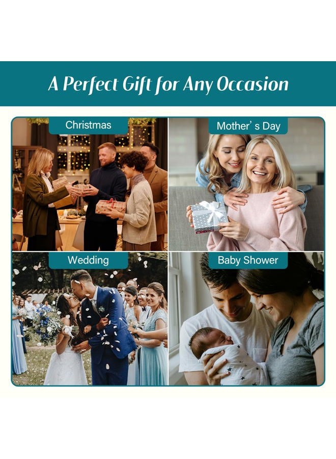 Synovana Romantic Jeweled 4x6 Photo Frame – Silver with Blue Crystal Accents, Ornate Vintage-Style Picture Frame for Tabletop Display Gift - Image 4