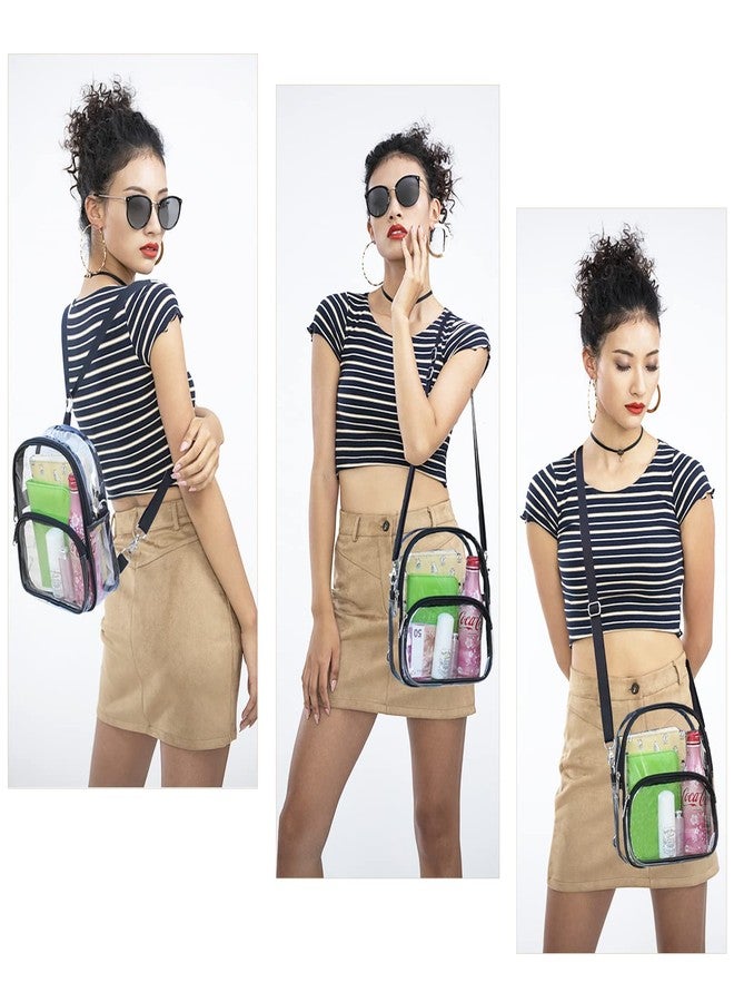 COVAX Clear Mini Backpack, Stadium Approved Clear Crossbody Shoulder Bag, Fashion Women Transparent Backpack for Work, Security Travel, Concert & Sport Event - Image 2