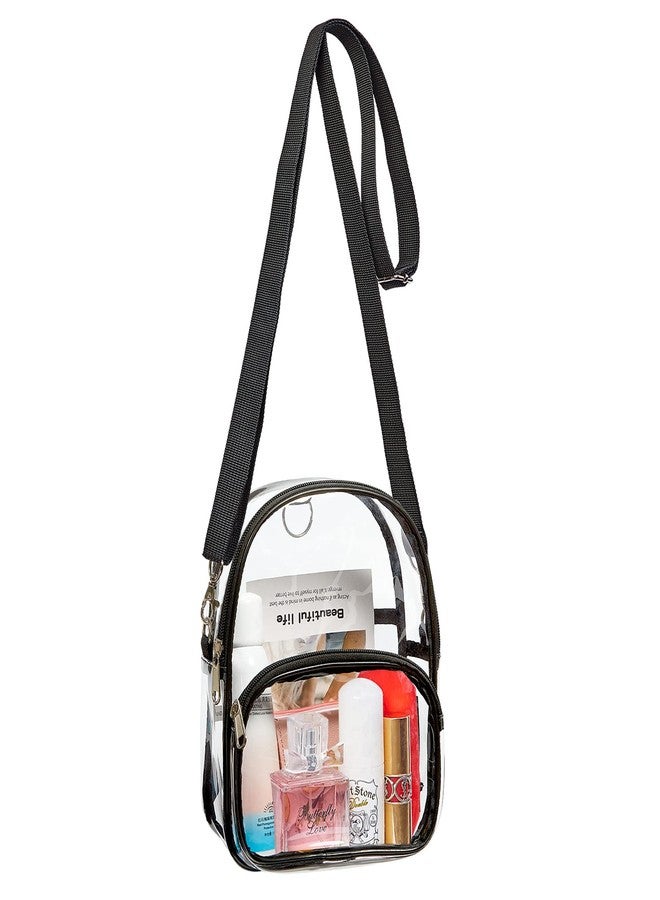 COVAX Clear Mini Backpack, Stadium Approved Clear Crossbody Shoulder Bag, Fashion Women Transparent Backpack for Work, Security Travel, Concert & Sport Event - Image 1