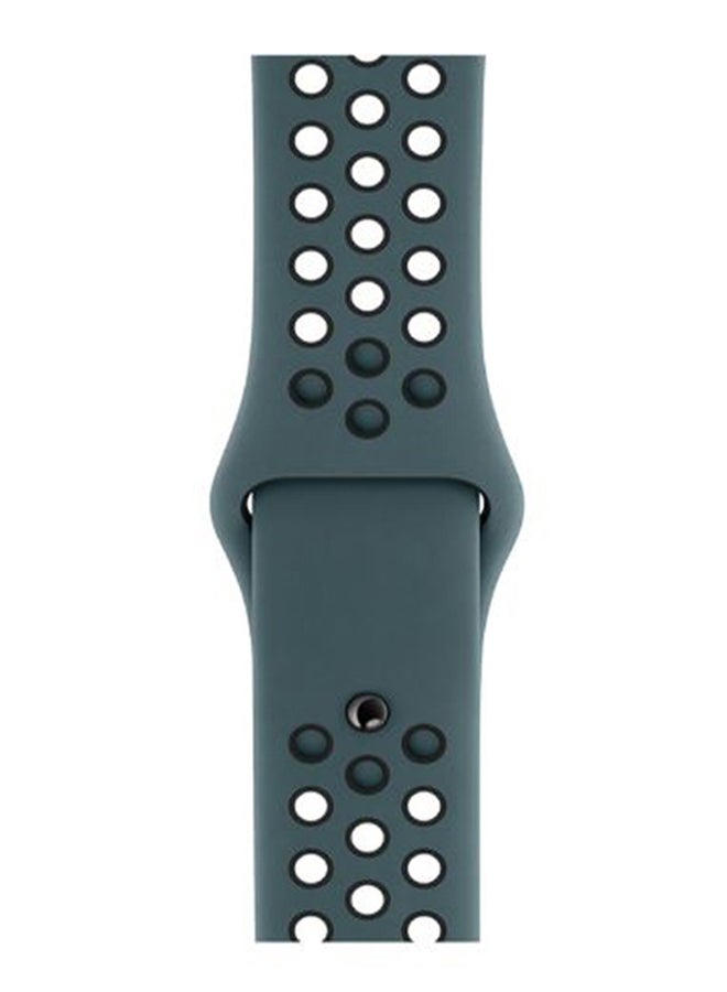 general Everyday wearable replacement band for smartwatch compatible with Apple Watch Series 1 through 5 featuring celestial teal and black woven nylon with reinforced stitching and scratch resistant finish - Image 1