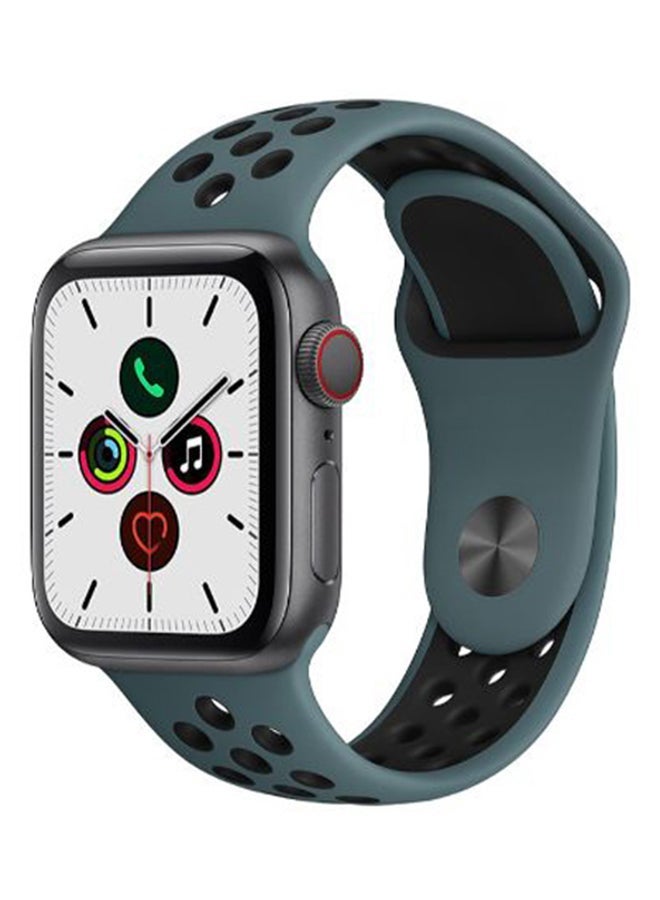 general Everyday wearable replacement band for smartwatch compatible with Apple Watch Series 1 through 5 featuring celestial teal and black woven nylon with reinforced stitching and scratch resistant finish - Image 2