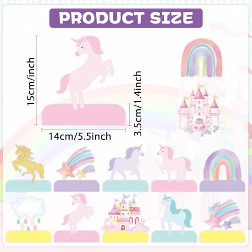 Oitnlaughter 12Pcs Unicorn Rainbow Honeycomb Centerpieces Magical Pastel Unicorn Party Decoration Pastel Rainbow Castle Table Topper Centerpiece for Girls Princess Theme Happy Birthday Baby Shower Party Decor - Image 5