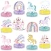 Oitnlaughter 12Pcs Unicorn Rainbow Honeycomb Centerpieces Magical Pastel Unicorn Party Decoration Pastel Rainbow Castle Table Topper Centerpiece for Girls Princess Theme Happy Birthday Baby Shower Party Decor - Image 2
