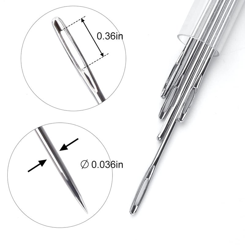 WONVOC Long Sewing Needles, 5 Sizes - 3.5/3.9/4.9/5.9/6.9'', Stitching Needles, Large-Eye Hand Quilting Needles, Hand Sewing Needles for Thick Cushion, Sofa, Curtain, Carpet, Act Crafts - Image 3