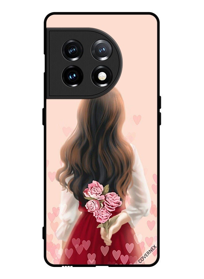 Covernex Protective Case Cover For OnePlus 11 Girl Hiding Flowers - Image 1