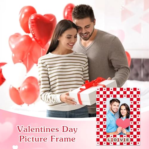 PETCEE Love Picture Frame for Couples - Valentines Day Picture Frame Unique Gift Red and White Heart Design Romantic Valentine's Day Gifts for Him Her Wedding Anniversary Birthday Family Decorations - Image 4