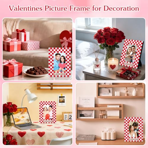 PETCEE Love Picture Frame for Couples - Valentines Day Picture Frame Unique Gift Red and White Heart Design Romantic Valentine's Day Gifts for Him Her Wedding Anniversary Birthday Family Decorations - Image 5