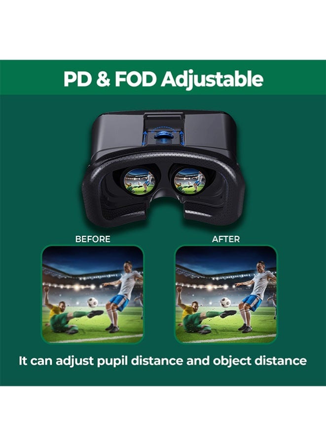 Muyixin VR Headset for Phone with Controller, Virtual Reality Goggles Set vr Headset for Kids and Adults for VR Game Video Movies Education, Compatible with iPhone 16/15/14/13/12 Samsung Android 4.5-6.7" - Image 5