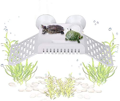 NATLIS Multifunctional Bridge Shape Amphibious Reptiles Bask Climbing Crawling Dock Platform with Feed Bowl & Sucking Disk for Aquarium Fish Tank Decor for Turtle Frog & Pets-Rust Resistant, Pack of 1 - Image 1