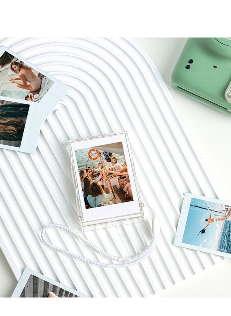 O Ozone - [Set of 2] Mini Photo Holder Storage Case for Fujifilm Instax Mini 12/11/9/8/7/7+/EVO, 3 inch Photo Pouch Instant Camera Film Accessories, Travel Photo Holder Protective Case w/Wrist Lanyard - Image 1