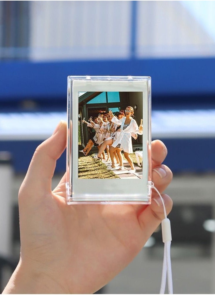 O Ozone - [Set of 2] Mini Photo Holder Storage Case for Fujifilm Instax Mini 12/11/9/8/7/7+/EVO, 3 inch Photo Pouch Instant Camera Film Accessories, Travel Photo Holder Protective Case w/Wrist Lanyard - Image 1