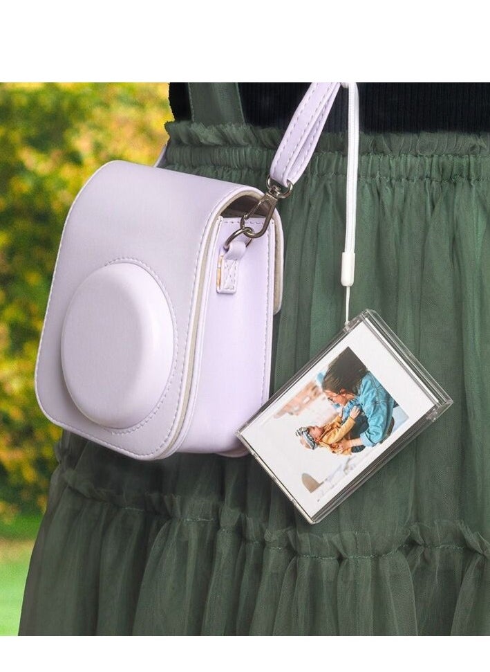 O Ozone - [Set of 2] Mini Photo Holder Storage Case for Fujifilm Instax Mini 12/11/9/8/7/7+/EVO, 3 inch Photo Pouch Instant Camera Film Accessories, Travel Photo Holder Protective Case w/Wrist Lanyard - Image 1
