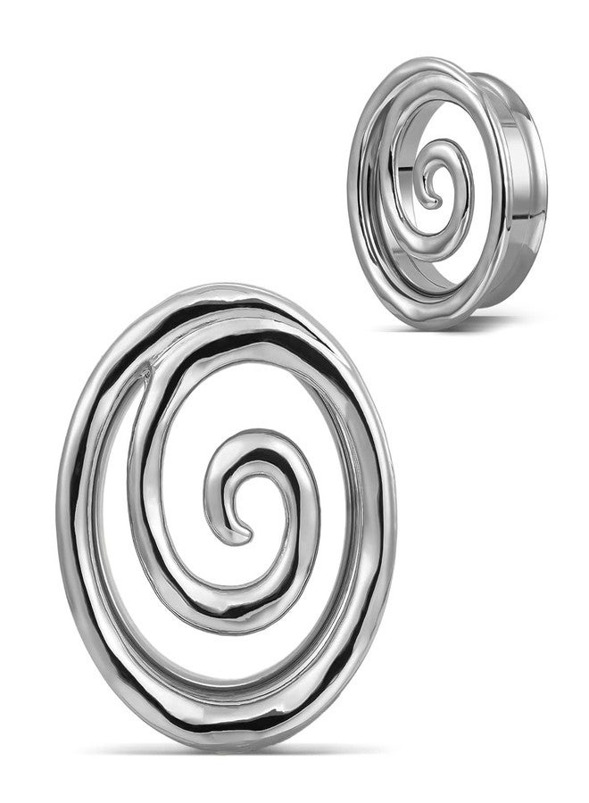 COOEAR Screw Back Ear Tunnel and Plug, Flesh Gauges for Earrings, Snail Pattern Design Piercing Expander Stretchers 00g(10mm). - Image 1