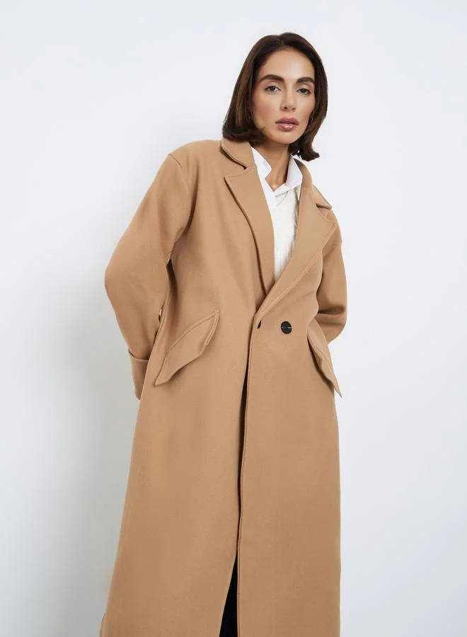 Styli Solid Pocket Detail Drop Shoulder Coat