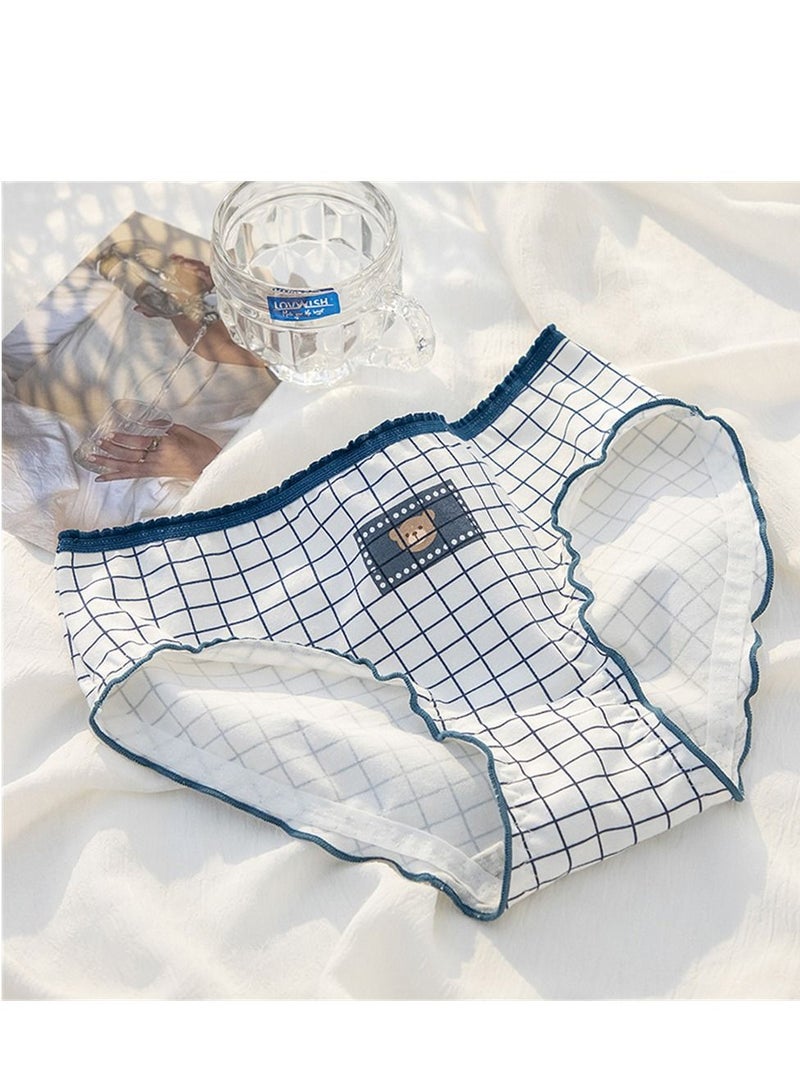 5 Pack Mid Waist Briefs Cute Style Cotton Underwear Ladies Mid Waist Comfortable Breathable Cute Girls Briefs - Image 4