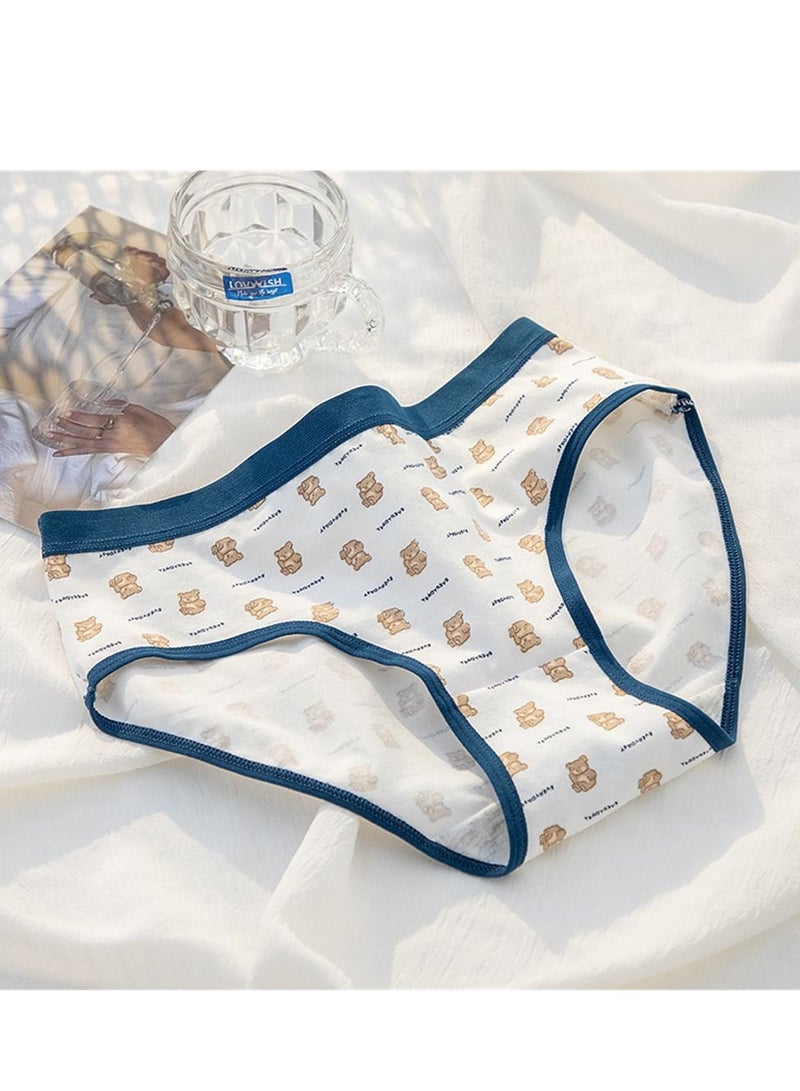 5 Pack Mid Waist Briefs Cute Style Cotton Underwear Ladies Mid Waist Comfortable Breathable Cute Girls Briefs - Image 5